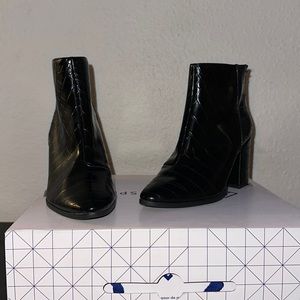 Black Croc Booties